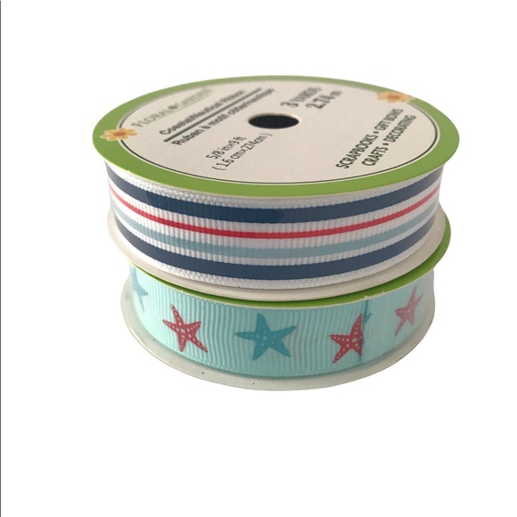 🔸2/$10🔸 Coastal/Nautical Ribbon Two Rolls - Picture 4 of 5